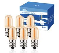 TEMU Bombilla LED E14 de 1W Tipo Tubo T16 Sustituye Bombillas de 10W, Luz Nocturna para Lámparas de Mesa y Salinas 2200K/2700K, 50 LM, Paquete de 6 Unidades