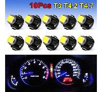 TEMU Bombillas LED de Calidad 10pcs T3 T4.2 T4.7 Canbus Súper Brillantes para Interiores de Coche, Luz de Tablero, Indicador de Calentamiento, Lámpara de Instrumentos Automotrices 12V
