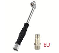 TEMU Boquilla de inflador de neumáticos de cabezal, abrazadera de inflado de neumáticos, manguera de extensión para manómetro, adecuada para varios coches, trenes y bicicletas