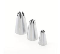 TEMU Boquilla Wilton de Acero Inoxidable para Decoración de Pasteles, 6 Puntas 2D, Herramienta de Repostería, 3 Piezas