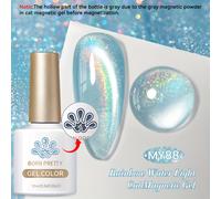 TEMU BORN PRETTY 10ml Esmalte de uñas de gel de , , Glitter reflectante, láser, magnéticas, Forma de gel sin alcohol