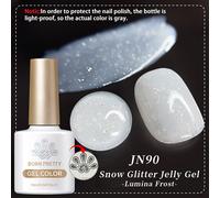 TEMU BORN PRETTY 10Ml Esmalte de Uñas en Gel de Jelatina con Glitter de Nieve para Suministros de Nail Art, Manicura Semipermanente, Esmaltes de Uñas en Gel LED Soak Off