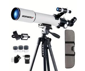 TEMU BORWOLF 70500 Refractor de Gran Potencia y Aparición de 500MM, Telescopio Astronómico de 375X Versión Profesional para Adultos