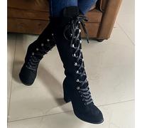 TEMU Botas Altas de Cordones para Mujer, Zapatos de Mujer