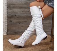 TEMU Botas Altas de Tacón Cuadrado con para Mujer, Zapatos de Mujer