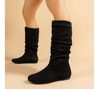 TEMU Botas casuales de caña con cremalleras , versátiles y , perfectas para Pascua, Zapatos de mujer