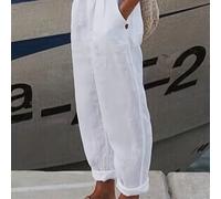 TEMU Botas Casuales de Talla Grande para Mujer con Cintura y Bolsillos Diagonales - Pantalones No Elásticos Lavables a Máquina para & Verano, Colección Especial Elegante