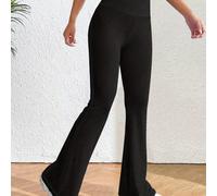 TEMU Botas Casuales para Mujer con Detalles de Costura , Pantalones Largos Acampanados en Color Sólido