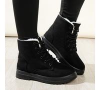 TEMU Botas Cortas de Color Sólido para Mujer, Botines Acolchados con Cordones Casuales, Cómodos Botines de Invierno