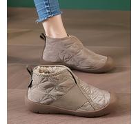 TEMU Botas de Invierno para Mujer, Botas Cortas Cálidas y Cómodas, y , Punta Redonda, Color Sólido, Talla Grande, Moda y Holgada, Botas de Tobillo Gruesas para Mujeres de Edad y Mayores