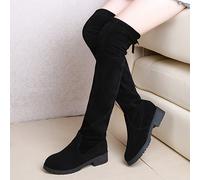 TEMU Botas de Invierno para Mujer con Gruesa - Talla Redonda, Cordones, Tacón , Parte Superior de Tela, Elegantes, Adecuadas para Uso Diario, Casual y Formal, Zapatos para Mujer