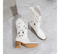 TEMU Botas de media caña con estilo para mujer, perfectas para mostrar de una , esenciales para cualquier guardarropa de moda.