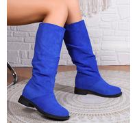 TEMU Botas de media caña holgadas para mujer, cómodos zapatos redondos sin cordones, botas clásicas para el Día del Rey/Koningsdag