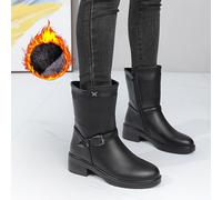 TEMU Botas de Media Caña para Mujer, Botines Cortos Forrados con Vellón para en Invierno