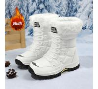 TEMU Botas de media caña para mujer | Cálidas y elegantes, botas de calidad para mujer, cuello de felpa, cierre de cordones, forro, adecuadas para actividades y ocasiones de moda, calzado de mujer