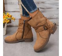 TEMU Botas de media caña retro y modernas para mujer, Zapatos de mujer