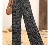 TEMU Botas de Pierna Ancha con Estampado Floral y para Mujer - Elegantes, Lavables a Máquina Todo el Año, Tela No Elástica para Casual, Moda