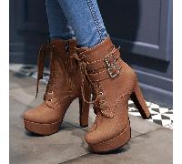 TEMU Botas de Tacón con Plataforma la Pantorrilla, Zapatos para Mujer