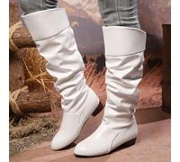TEMU Botas De Tacón De Color Sólido Para Mujeres, Botas De Vestir De Moda, Botas Elegantes La Para Mujeres