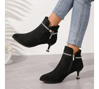 TEMU Botas de tacón de decoradas con pedrería , botas de afilada , botas cómodas con