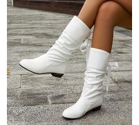 TEMU Botas de tacón de la pantorrilla , botas de con cordones , botas de sólido cómodas