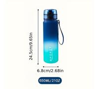 TEMU Botella de Agua Portátil de Gran Capacidad 650ml/1000ml, Diseño Degradado a Prueba de Fugas, Ideal para Fitness al Aire , Deportes, Camping, Viajes - Plástico de PVC, Forma Redonda