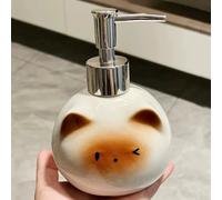 TEMU Botella de Loción para Manual de Porcelana para Encimera, Dispensador de Gel de Ducha y Champú, Botella de Presión Creativa para Baño, Gato Negro