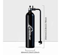 TEMU Botella Infladora de Neumáticos sin Cámara de Aleación de Aluminio 200PSI con Válvula y Cilindro de Gas para Bicicleta MTB y Carretera, Capacidad 1.3L