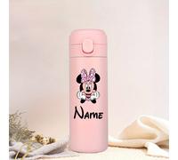 TEMU Botella Térmica de Acero Inoxidable de y Minnie Mouse - Termo Pared con Opción de /Texto Personalizado, Lonchera para Almuerzo, Rosa y Azul (Licencia Oficial)