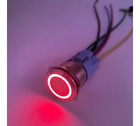 TEMU Botón de Bloqueo/Instantáneo de Acero Inoxidable de 0.87 pulgadas/22mm con Auto-recuperación 12V-24V LED 1NO1NC SPDT Encendido/Apagado con Enchufe de Cable LED Azul