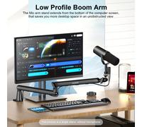 TEMU Brazo de micrófono, soporte ajustable de escritorio AK-55 con almacenamiento de cable, compatible con Blue Yeti, Snowball iCE, HyperX , , , etc