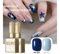 TEMU Bright Uñas 2 Colores 15ml Tendencias 2025 Nuevas Gemas Azul y Crema Azul Gel Semipermanente para Manicura, en Uñas con UV LED, Gel para Salón o Hogar