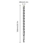 TEMU Broca de Eléctrico Ultra-Duradera Compatible con GCC, Resistente a ( 60°C), Vida Larga, 500mm Mango Tamaños 6/8/10121416182022.25283032 mm Tipos Aleación Acero- para Construcción y Piedra Roca