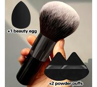 TEMU Brocha de esponjosa de gran tamaño, 4 herramientas de belleza, para uso o húmedo, pequeña brocha para base y crema BB, de belleza y esponja de polvo, para maquillaje