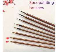 TEMU Brocha de línea para flores, brocha de pelo de lobo para pintura china, meticuloso con tendones especiales, para dibujo, tamaño grande y pequeño