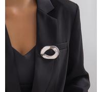 TEMU Broche de aleación simple vintage para , elegante pin de solapa de forma irregular en O, sin chapado, accesorio de uso diario, compatible con todas - Paquete de 1