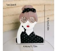 TEMU Broche de moda de 1pc de acrílico, accesorio de vestido azul, joyería para mujeres, temática de vacaciones y fiestas, no requiere energía, para todo el año para y fiestas