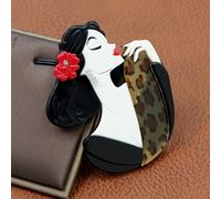 TEMU Broche de Silueta Femenina Acrílico a 2D , 1pc - Elegante Pin con Diseños Florales y Estampado de Leopardo, Accesorio para Uso Diario o Regalo, Estilo Todo el Año, Broche Versátil, Duradero