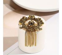 TEMU Broche dorado con borla estilo retro y diseño de intrincado, un elegante pin para solapa para regalos de moda femenina.
