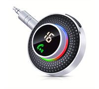 TEMU BT 5.3 para Coche, Adaptador BT con Botón Ampliado y Pantalla de Visualización LED, sin varillas AUX de 3.5mm para Estéreo de Coche/Hogar/Auriculares