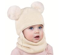 TEMU Bufanda con Capucha y Orejeras para Niños de Invierno, Gorro Todo en Uno para 1-4 Años, Adorable Gorro con Orejeras de Oso, Ideal para Niños y Niñas en Esquí y Salidas