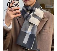 TEMU Bufanda de cuadros vintage para hombre - Calentita y versátil para el invierno, estilo coreano casual, lavable en máquina, para de , de San Valentín y más.