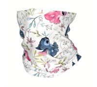 TEMU Bufanda de Cuello Disney Stitch y Ángel con Diseño Floral y de Aves - Máscara Facial Multifuncional Transpirable para Ciclismo, y Actividades al Aire Libre - Accesorio Casual Unisex para Adultos