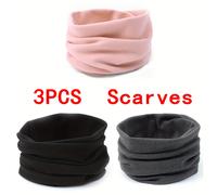 TEMU Bufanda de cuello para niños, impermeable y , tejido de poliéster , color negro, versátil para niños y niñas, ideal para otoño/invierno, lavable en máquina.