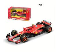 TEMU BURAGO 1:43 2024 Ferrari F1 Coche de carreras de Fórmula a , con de relojería, plástico resistente a , funcionamiento por , juguete de vehículo coleccionable