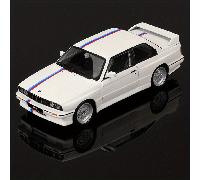 TEMU Burago de coche coleccionable BMW M3 (E30) a 1:24, fundido a presión, réplica de coche deportivo, metal, para BMW y calcomanías para BMW M3