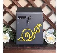TEMU Buzón de Pared DW002 con Antilluvia, Buzón de Exterior de Metálico con Cerradura y Llaves, Buzón Impermeable de Gran Capacidad para Cartas, Fácil de Instalar.