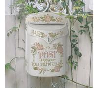 TEMU Buzón Metálico Vintage Rosa con Diseño Floral - Decoración de Jardín Exterior, Duradero y Resistente a Palancas, 10.64x3.15x15.37 Pulgadas