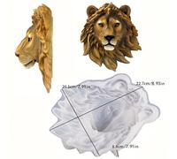 TEMU Cabeza artística para pared con resina epoxi de cristal, yeso, vela y decoraciones de animales para la decoración del hogar utilizando moldes de silicona