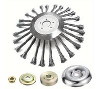 TEMU Cabeza de cepillo de alambre de acero duradero de 10 pulgadas con kit adaptador para cortadora de césped, adecuado para reemplazar de la cortadora de césped, ideal para eliminar , malezas y .